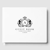 お客様固有のロゴモノグラム結婚ズ ゲストブック (正面)