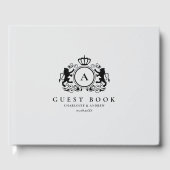 お客様固有のロゴモノグラム結婚ズ ゲストブック (正面)