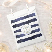 お客様固有の青いいかり フェイバーバッグ (クリップ留めされた状態)