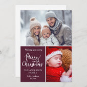 お客様固有の「メリークリスマス」 2枚の写真 シーズンカード (正面/裏面)