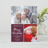 お客様固有の「メリークリスマス」 2枚の写真 シーズンカード (スタンド正面)