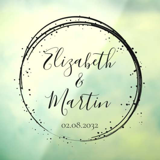 お客様固有モダン、円結婚の ウィンドウサイン (シート3)