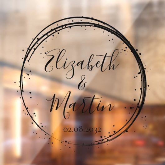 お客様固有モダン、円結婚の ウィンドウサイン (シート2)