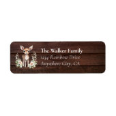 お客様固有、フローラ、鹿、クリスマス ラベル (正面)