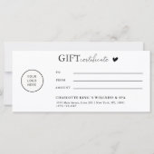 お客様固有、ロゴ、ビジネス向けギフト証明書 (裏面)