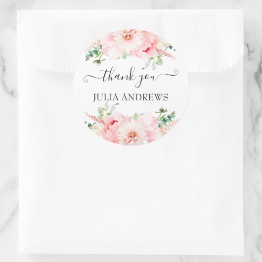 お客様専用の「ありがとう!」花束、美しい ラウンドシール (バッグ)