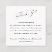 お客様感謝お支払いクーポン割引B スクエア名刺 (正面)