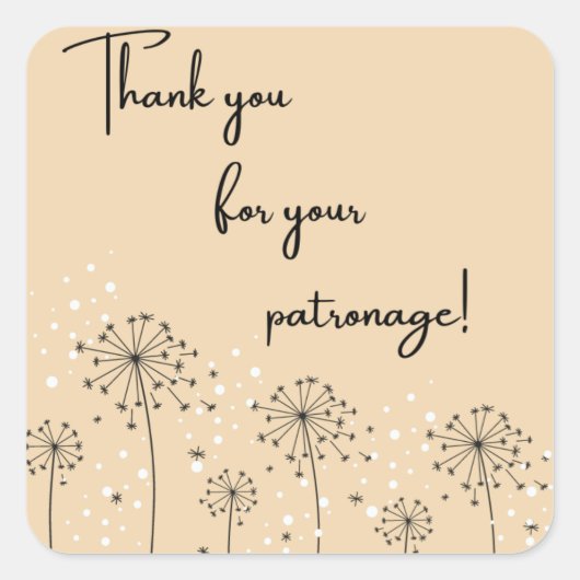 お客様感謝していのご愛顧ステッカーの自然 スクエアシール (正面)