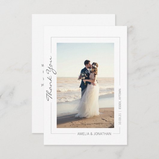 お客様感謝していのミニマル結婚リストカードの写真 サンキューカード (正面/裏面)