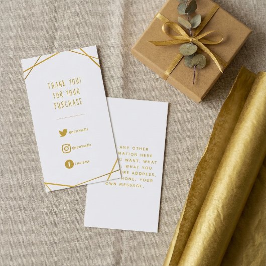 お客様感謝していの注文に対する金ゴールドの幾何学的 エンクロージャーカード