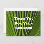 お客様感謝のグリーンパームリーフビジネス ポストカード (正面/裏面)