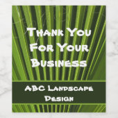 お客様感謝のグリーンパームリーフビジネス ワインラベル (シングルラベル)