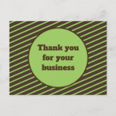 お客様感謝のグリーンブラウンストライプありがとうございます ポストカード (正面)