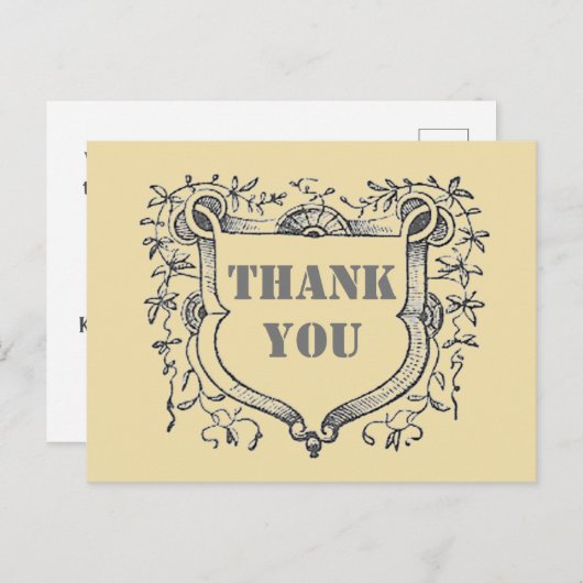 お客様感謝の装飾盾 サンクス ポストカード (正面/裏面)