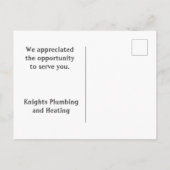 お客様感謝の装飾盾 サンクス ポストカード (裏面)