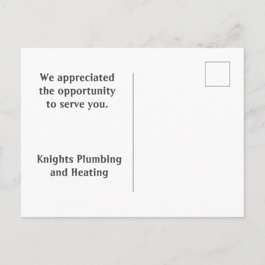 お客様感謝の装飾盾 サンクス ポストカード (裏面)