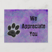 お客様感謝の足跡ペット犬ビジネス ポストカード (正面)