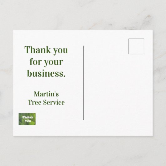 お客様感謝 ブライトグリーンリーフビジネス ポストカード (裏面)