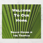 お客様歓迎 緑のヤシの葉に感謝を込めて ビールラベル (シングルラベル)