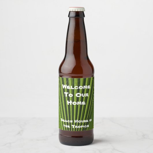 お客様歓迎 緑の Palm 葉への感謝 ビールラベル (正面)