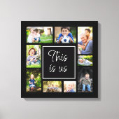 お客様独自の黒い写真数々のコラージュを作成する キャンバスプリント (正面)