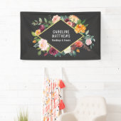 お客様素朴のビジネスに合わせた水彩フローラフレーム 横断幕 (インサイチュ)