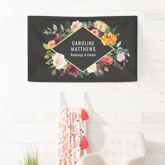 お客様素朴のビジネスに合わせた水彩フローラフレーム 横断幕 (インサイチュ)