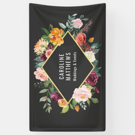 お客様素朴のビジネスに合わせた水彩フローラフレーム 横断幕 (縦)