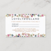 お客様紹介大好き！ 花柄ドッグプリント 名刺 (裏面)