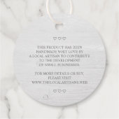 お客様結婚に感謝するピンクフローラガーランドウッド フェイバータグ (裏面)