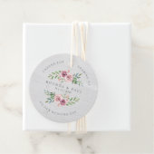 お客様結婚に感謝するピンクフローラガーランドウッド フェイバータグ (インサイチュ)