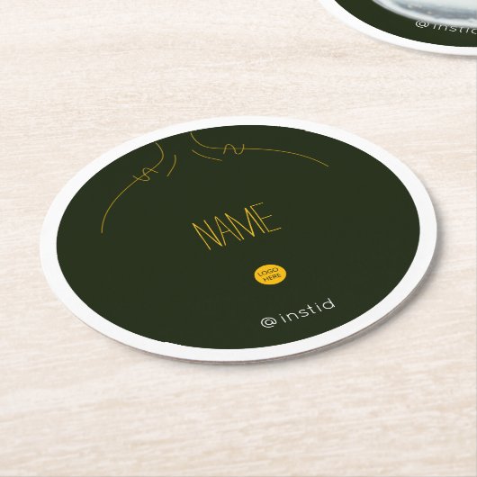 お客様自身のビジネス名とロゴ紙Coaster ラウンドペーパーコースター (アングル)