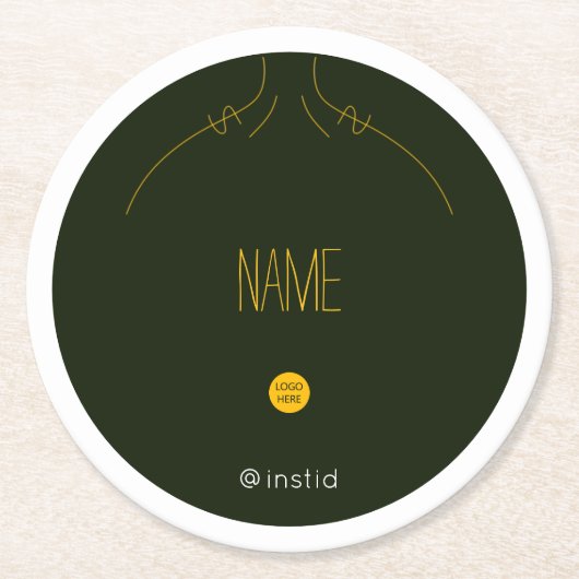 お客様自身のビジネス名とロゴ紙Coaster ラウンドペーパーコースター (正面)