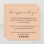 お客様離れのフィードバックサンキューカードのレビュー 招待状 (正面/裏面)