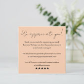 お客様離れのフィードバックサンキューカードのレビュー 招待状 (スタンド正面)