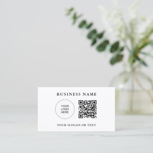 お客様QRコード会社ロゴはこちらテンプレート 名刺 (スタンド正面)
