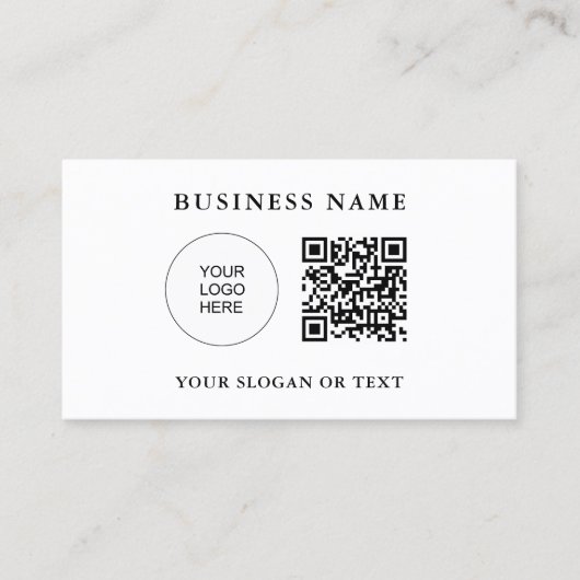 お客様QRコード会社ロゴはこちらテンプレート 名刺 (正面)