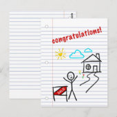 お家おめでとう ノート紙 スケッチ ポストカード (正面/裏面)