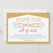 お家でホリデー楽しい新年のパーティー 招待状 (正面)