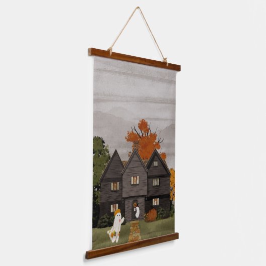 お家にようこそ幽霊のよく出る 吊り下げ型タペストリー (傾斜あり)