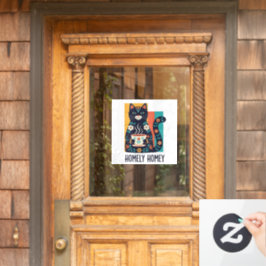 お家に居心地の良い黒猫デザイン ウィンドウサイン