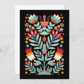 お富フラワーパターンメキシコフローラアート 招待状 (正面/裏面)