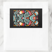 お富フラワーパターンメキシコフローラアート 長方形シール (バッグ)