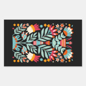 お富フラワーパターンメキシコフローラアート 長方形シール (正面)