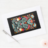 お富フラワーパターンメキシコフローラアート 長方形シール (封筒)