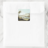 お寺の景観 スクエアシール (バッグ)