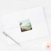 お寺の景観 スクエアシール (封筒)