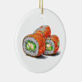 お寿司プリン転がスおもしろいクリスマス好き セラミックオーナメント (右)