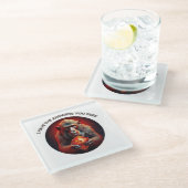 お尋ねの答えが伺える ガラスコースター (アングル)