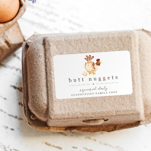 お尻おもしろいナゲットファームコップ卵カートンラベル ラベル